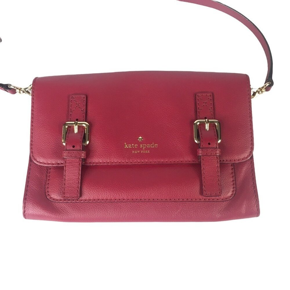 Kate Spade Crossbody Allen Street Neil Saddle Bag Pink Leather Adjustable Strap
